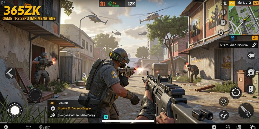 Screenshot gameplay 365ZK menampilkan aksi seru TPS.