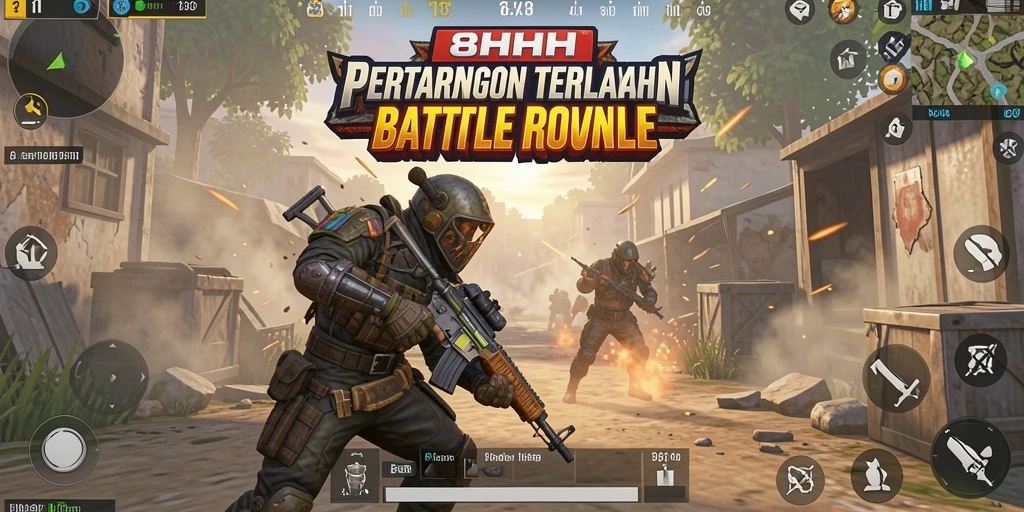 Tangkapan layar dari gameplay <strong>8HHH</strong> menunjukkan momen pertempuran seru di medan perang.