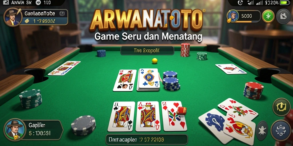 Screenshot gameplay ARWANATOTO yang menampilkan aksi Gaple seru.