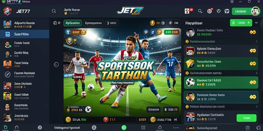 Tampilan utama JET77 dengan berbagai opsi taruhan olahraga.