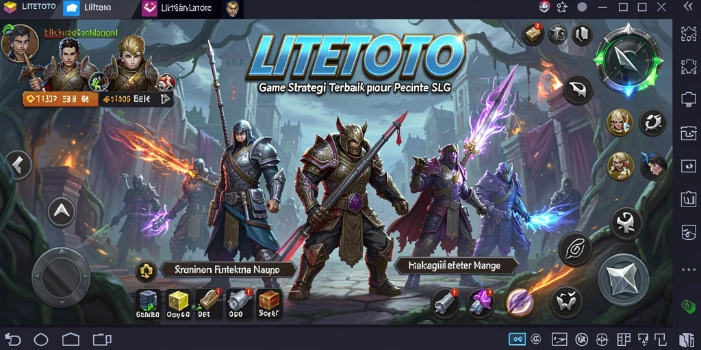 Screenshot menampilkan pertempuran epik dalam game SLG.