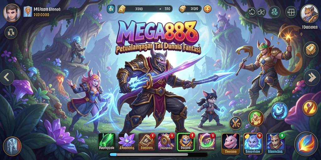 Screenshot gameplay MEGA888 menampilkan aksi petualangan yang seru.