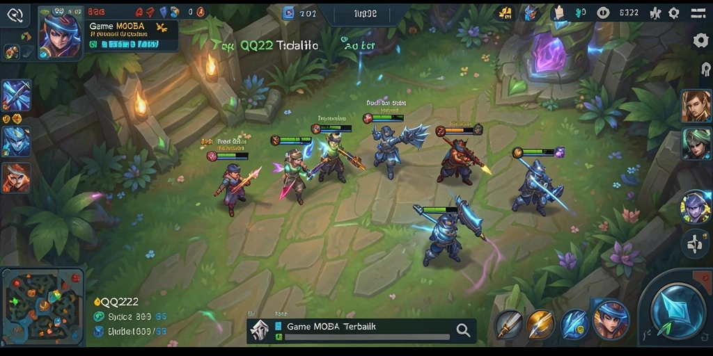 Gameplay seru dalam pertarungan 5v5 di QQ222.