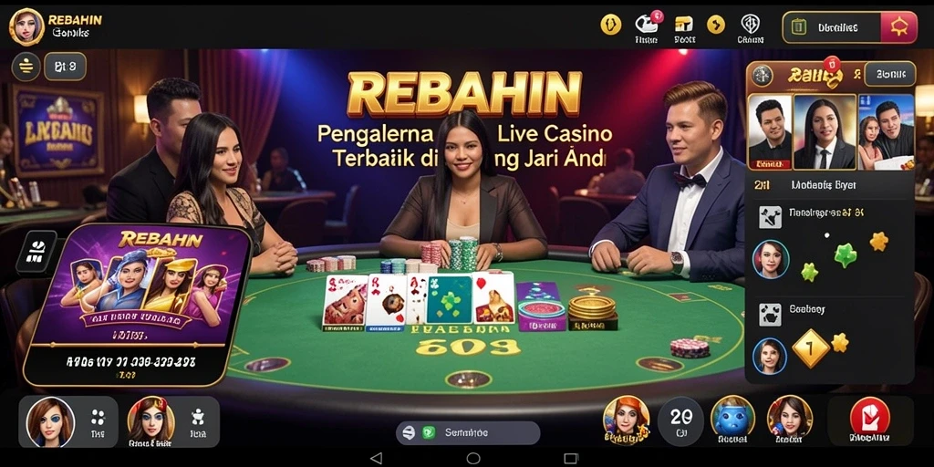 Gambaran gameplay Live Casino yang mendebarkan di REBAHIN.