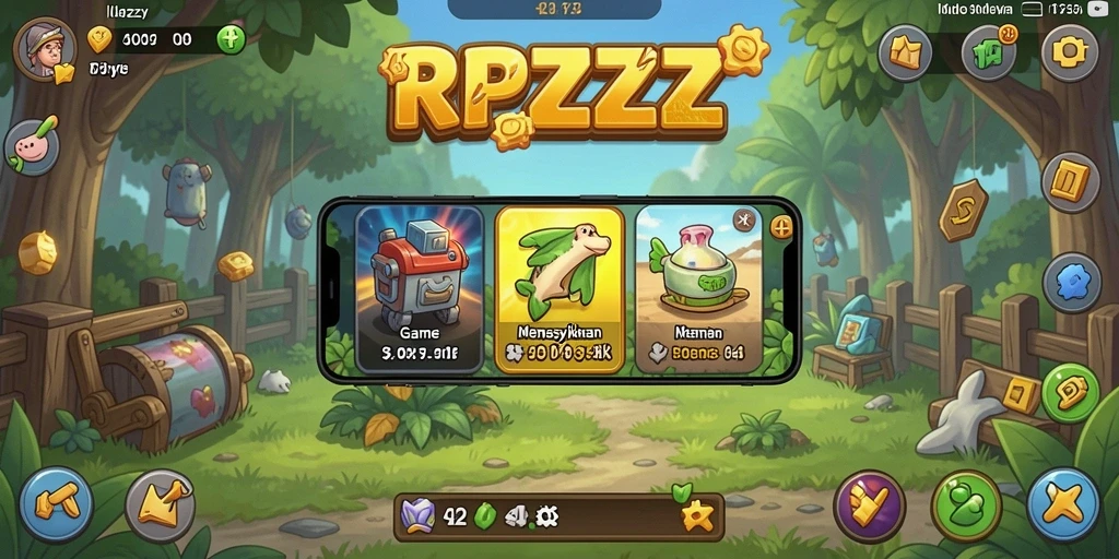 Screenshot RPZZZ menunjukkan tampilan menawan dari dunia Idle yang penuh tantangan.