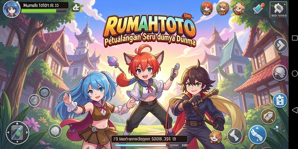 Screenshot dari gameplay RUMAHTOTO yang penuh aksi dan karakter menarik.