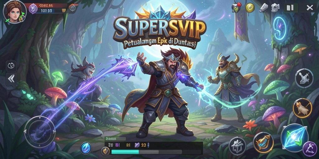 Tampilan menakjubkan dari gameplay RPG SUPERSVIP yang memikat.