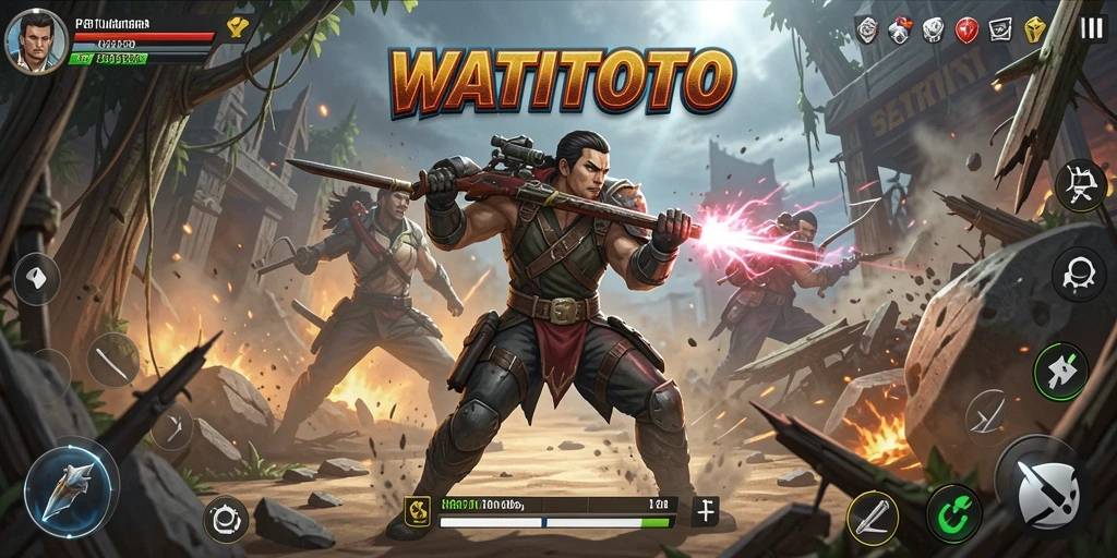 Tampilan tangkapan layar gameplay WATITOTO yang penuh aksi.
