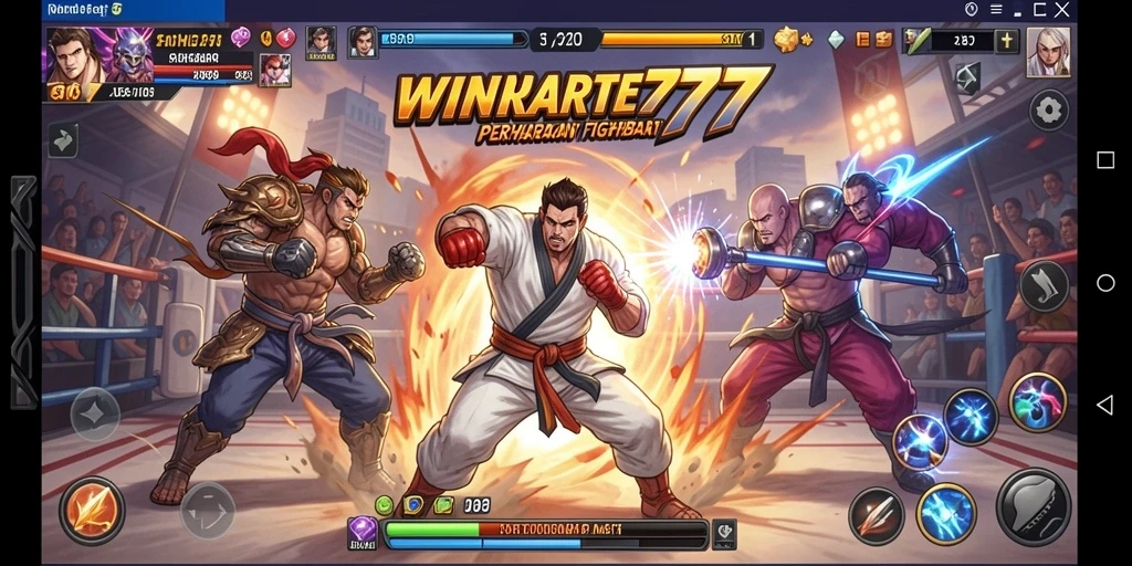 Tampilan gameplay <strong>WINRATE777</strong> yang menegangkan dan penuh aksi pertarungan.