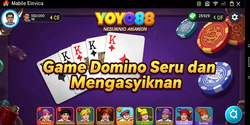 Gameplay seru dari YOYO88 yang menggambarkan momen menegangkan dalam permainan domino.